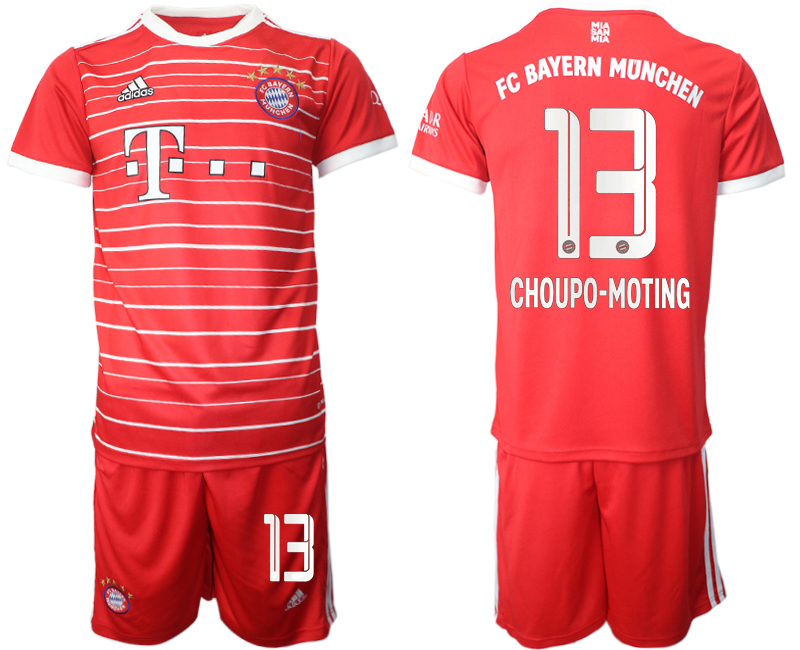 Men 2022-2023 Club Bayern Munich home Red 13 Adidas Soccer Jersey